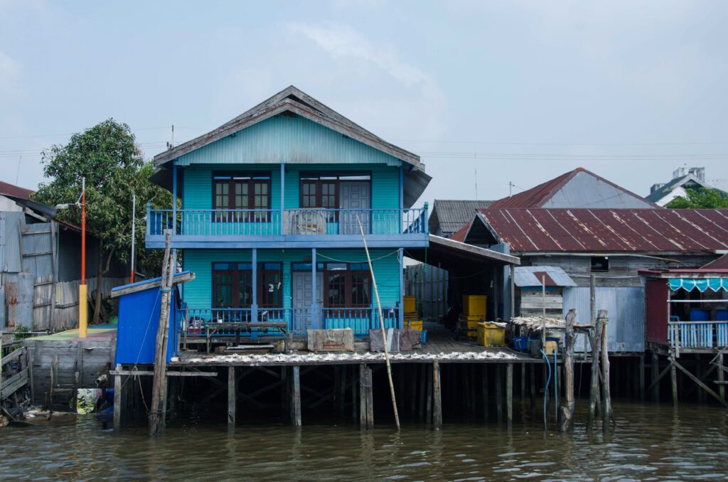 House on Kumai River in Borneo